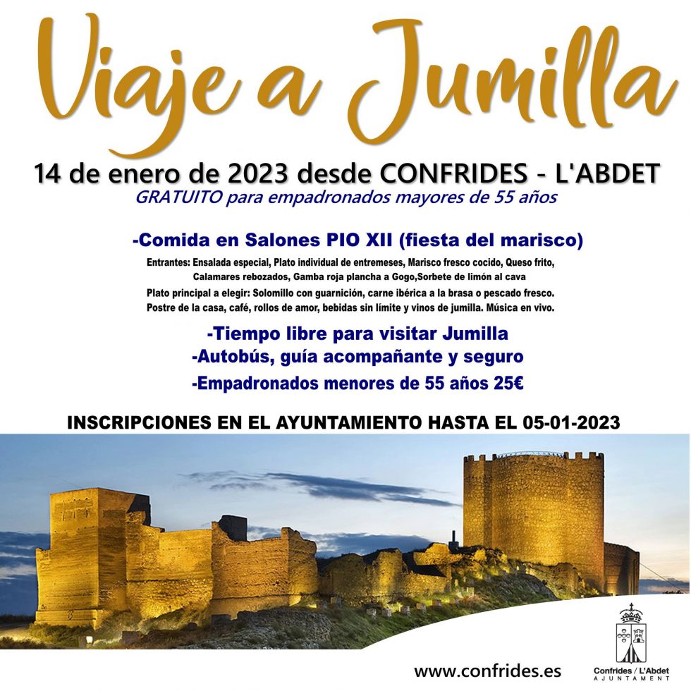 Viaje A Jumilla Para Empadronados En Confrides Labdet Ayuntamiento